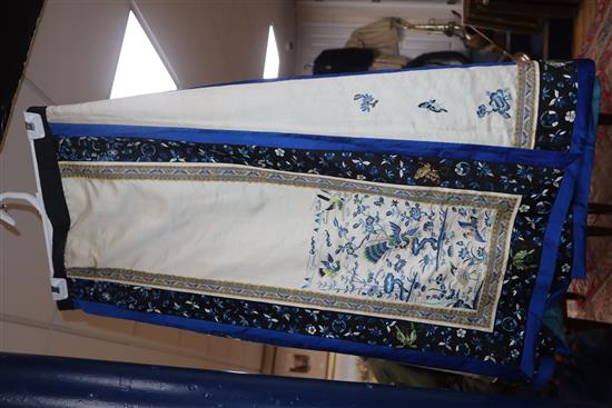 A Chinese embroidered silk skirt